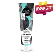 Organic Shop Minősített fehérítő fogkrém - menta, szén (100 g)