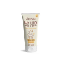 Wooden Spoon Woopies Bio Babaápoló tej arcra és testre - kókusz, körömvirág (100 ml)