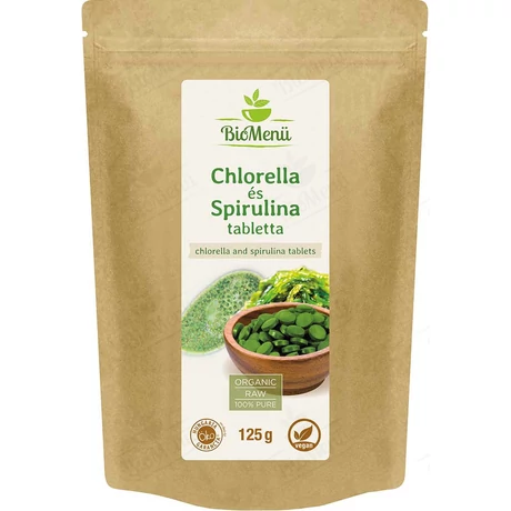 BioMenü Bio Chlorella és Spirulina alga tabletta (125 g)