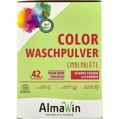 AlmaWin COLOR ÖKO Mosópor koncentrátum színes ruhákhoz Hársfavirág kivonattal - 42 mosásra  (2 kg)