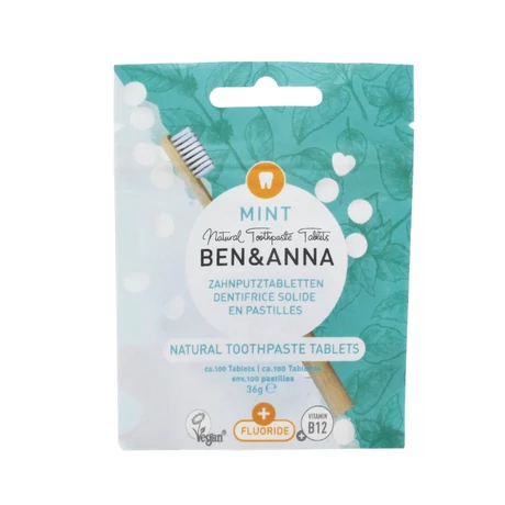 BEN &amp; ANNA Mentás fogkrém tabletta - fluoridos (36 g)