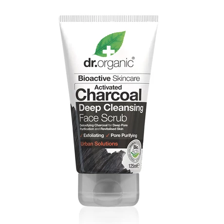 Dr. Organic Mélytiszító arcradír aktív szénnel (125 ml)