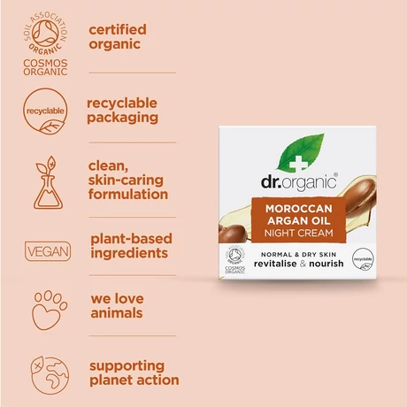 Dr. Organic Bio marokkói argánolaj éjszakai arcápoló