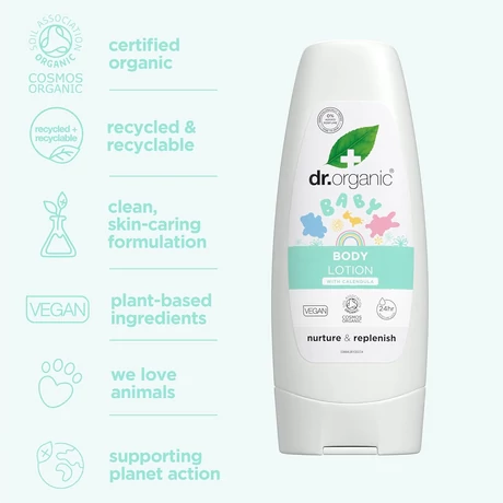 Dr. Organic Illatmentes babatestápoló bio körömvirággal (200 ml)