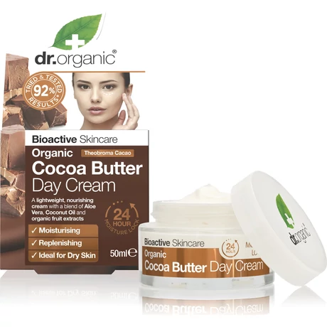 Dr. Organic Nappali arcápoló krém bio kakaóvajjal (50 ml)