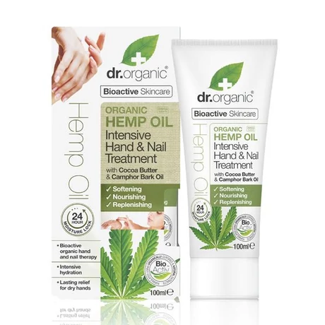 Dr. Organic Intenzív kéz &amp; körömápoló bioaktív kendermagolajjal (100 ml)