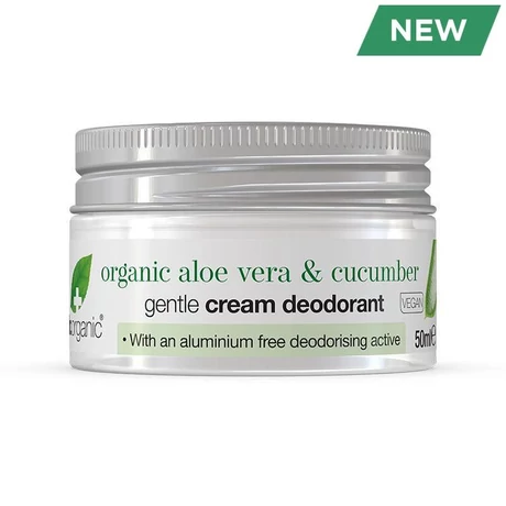 Dr. Organic Krémdezodor - bio aloe vera, uborka (50 ml)