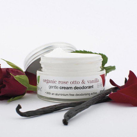 Dr. Organic Krémdezodor - bio damaszkuszi rózsa, vanília (50 ml)