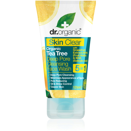 Dr. Organic Skin Clear mélytisztító arclemosó 5 az 1-ben (125 ml)