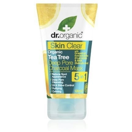Dr. Organic Skin Clear mélytisztító arcmaszk természetes szénnel 5 az 1-ben (100 ml)