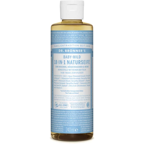 Dr. Bronner’s Illatmentes Lágy folyékony szappan koncentrátum