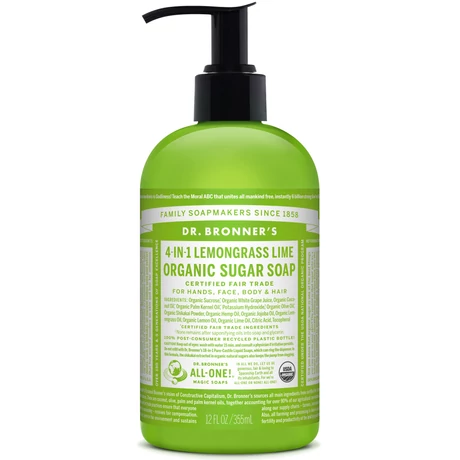Dr. Bronner's Citromfű-lime bio nádcukros szappan 