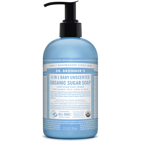 Dr. Bronner's Illatmentes bio nádcukros szappan 