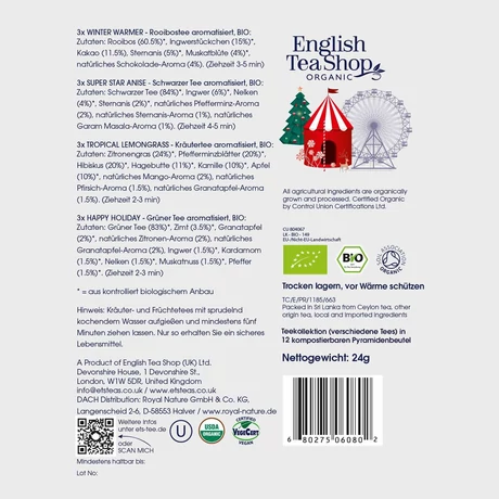 English Tea Shop Karácsonyi bio teaválogatás - fehér (12 db)