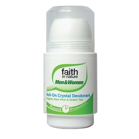 Faith in Nature sókristály golyós dezodor bio aloe verával és zöld teával