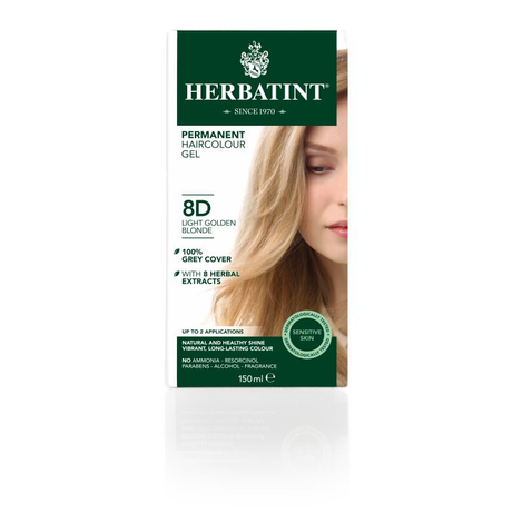 Herbatint 8D Arany világos szőke hajfesték