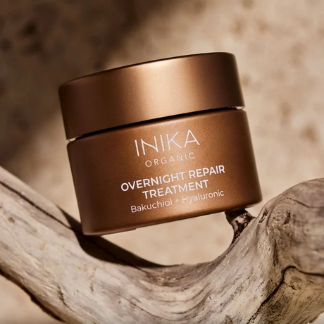 INIKA ORGANIC Éjszakai anti-age krémmaszk bakuchiollal és hialuronsavval (50 ml)