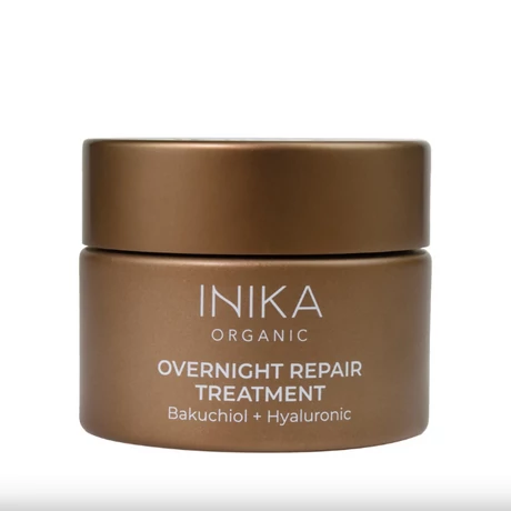 INIKA ORGANIC Éjszakai anti-age krémmaszk bakuchiollal és hialuronsavval (50 ml)