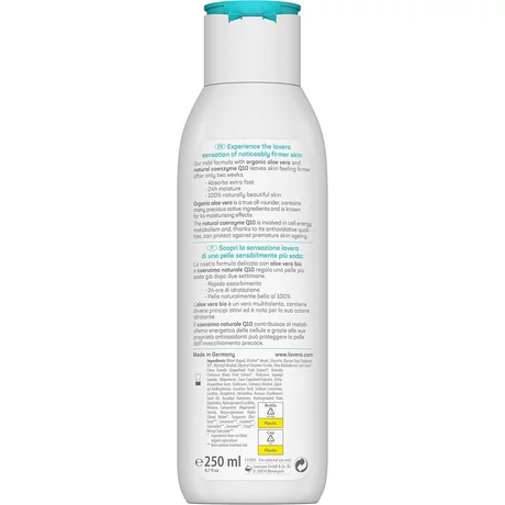 lavera BASIS Sensitive feszesítő testápoló - Q10 koenzim, jojoba, aloe vera (250 ml)