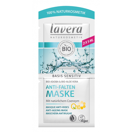 Lavera BASIS Sensitive Öregedésgátló arcmaszk - Q10 koenzim, jojoba, aloe vera (10 ml)