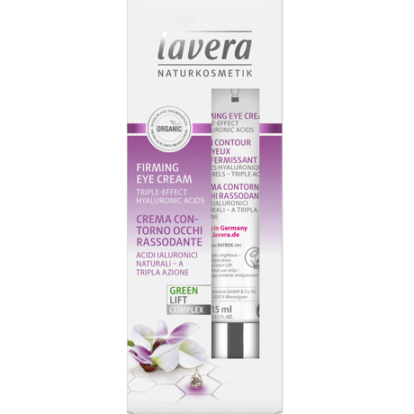 Lavera FACES Bőrfeszesítő szemránckrém - hyaluronsav, karanjaolaj (15 ml)