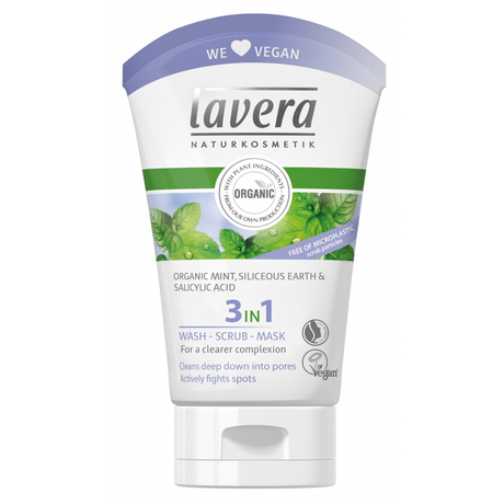 Lavera FACES 3in1 arctisztító/radír/maszk - zsíros bőrre (125 ml)