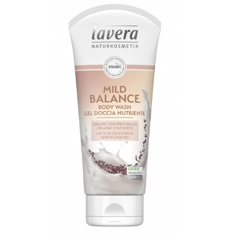 lavera tusfürdő Mild Balance kókusztej - chia mag VEGÁN (200 ml)