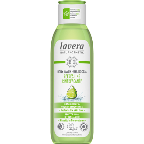 lavera tusfürdő Happy Freshness lime - citromfű VEGÁN (200 ml)