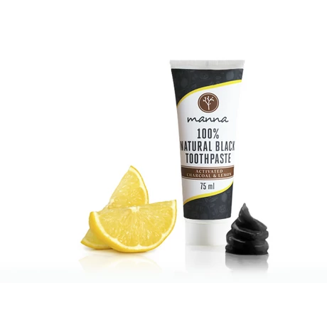 Manna Fekete fogkrém - orvosi szén, citrom (75 ml)