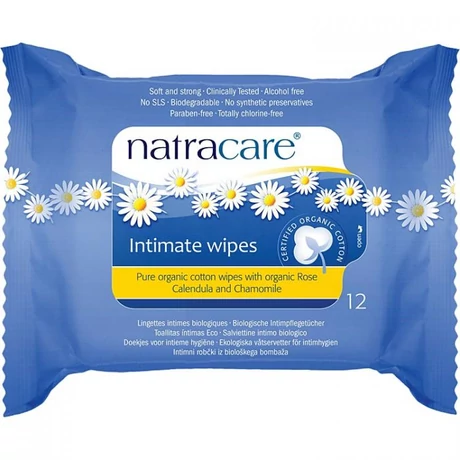 Natracare Bio intim törlőkendő (12 db)