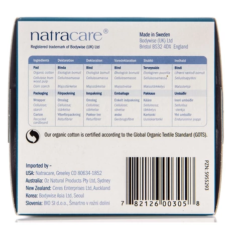 Natracare bio betét - szárnyas, normál (14 db)