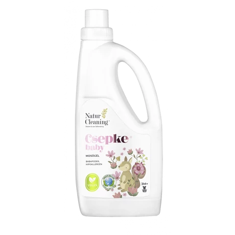 NaturCleaning Csepke baby hipoallergén mosógél - babapúder (1 l)