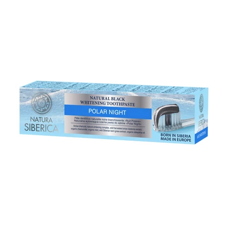 Natura Siberica "Polar Night" natúr fekete fogkrém fehérítő hatással (100 g)