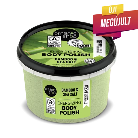 Organic Shop Energetizáló testpolír - bambusz, só (250 ml)
