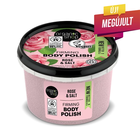Organic Shop Feszesítő testpolír - rózsa, só (250 ml)