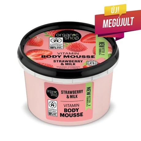 Organic Shop Vitamin testápoló mousse - eper, tej (250 ml)