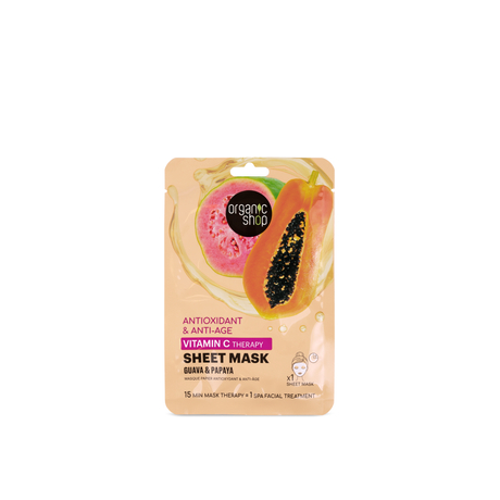 Organic Shop Antioxidáns és anti-aging  fátyolmaszk - guava, papaya (1 db)