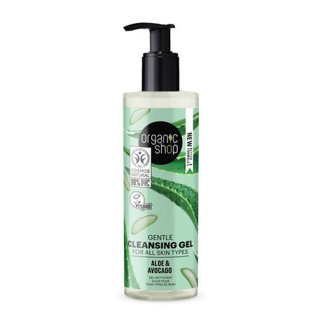Organic Shop Gyengéd arctisztító gél - aloe vera, avokádó (200 ml)