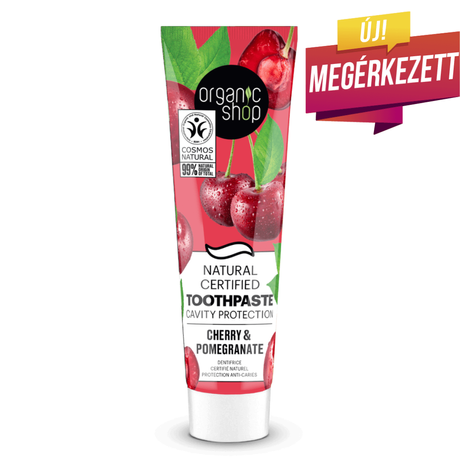 Organic Shop Minősített szuvasodás elleni fogkrém - cseresznye, gránátalma (100 g)