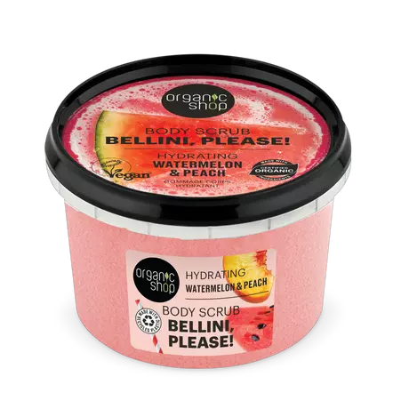 Organic Shop Bellini, please! Hidratáló testradír - görögdinnye, barack (250 ml)
