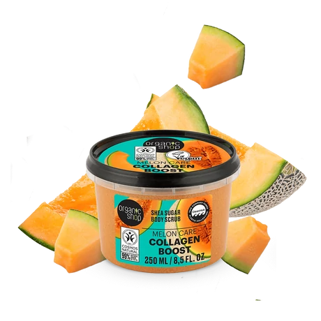 Organic Shop "Collagen Boost" shea cukros testradír sárgadinnyével (250 ml)