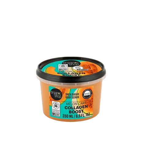 Organic Shop "Collagen Boost" shea cukros testradír sárgadinnyével (250 ml)
