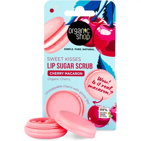 Organic Shop “Cseresznyés macaron” cukros ajakradír bio cseresznyével (10 ml)
