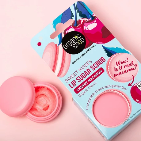Organic Shop “Cseresznyés macaron” cukros ajakradír bio cseresznyével (10 ml)