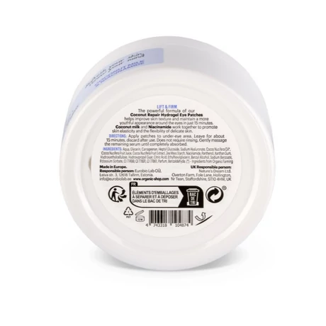 Organic Shop Természetes hidrogél szemmaszk kókusztejjel és niacinamiddal (60 db)