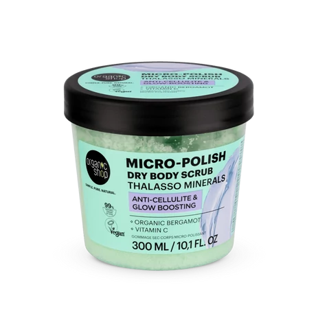 Organic Shop Mikropolír száraz testradír Thalasso ásványokkal (300 ml)