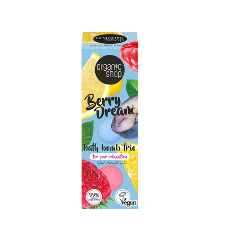 Organic Shop Berry Dream fürdőbomba trió (3×85 g)