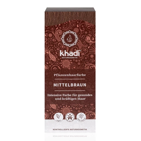 Khadi hajfesték por - középbarna (100 g)
