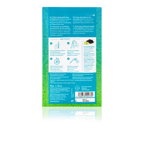 Khadi DEEP CHARCOAL CLEANSE ayurvédikus hajpakolás (50 g)