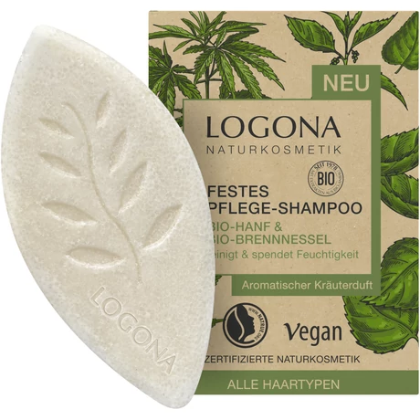 Logona Szilárd sampon bio kenderrel és bio csalánnal (60 g)